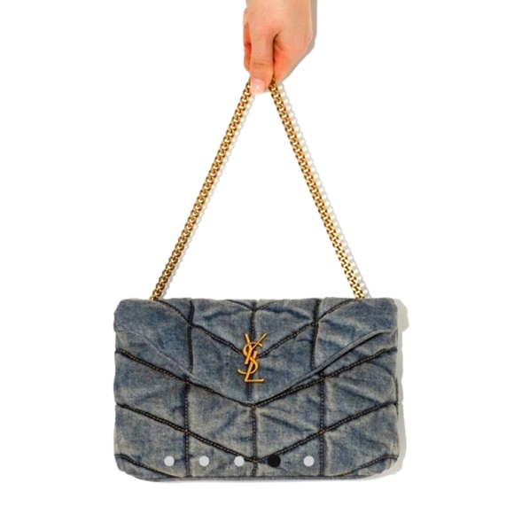 🚫Sold!🚫-SAINT LAURENT DENIM TOY PUFFER BAG - Picture 8 of 10